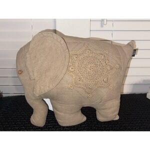 Fair Trade Elephant Decorative Throw Pillow BOHO Crochet